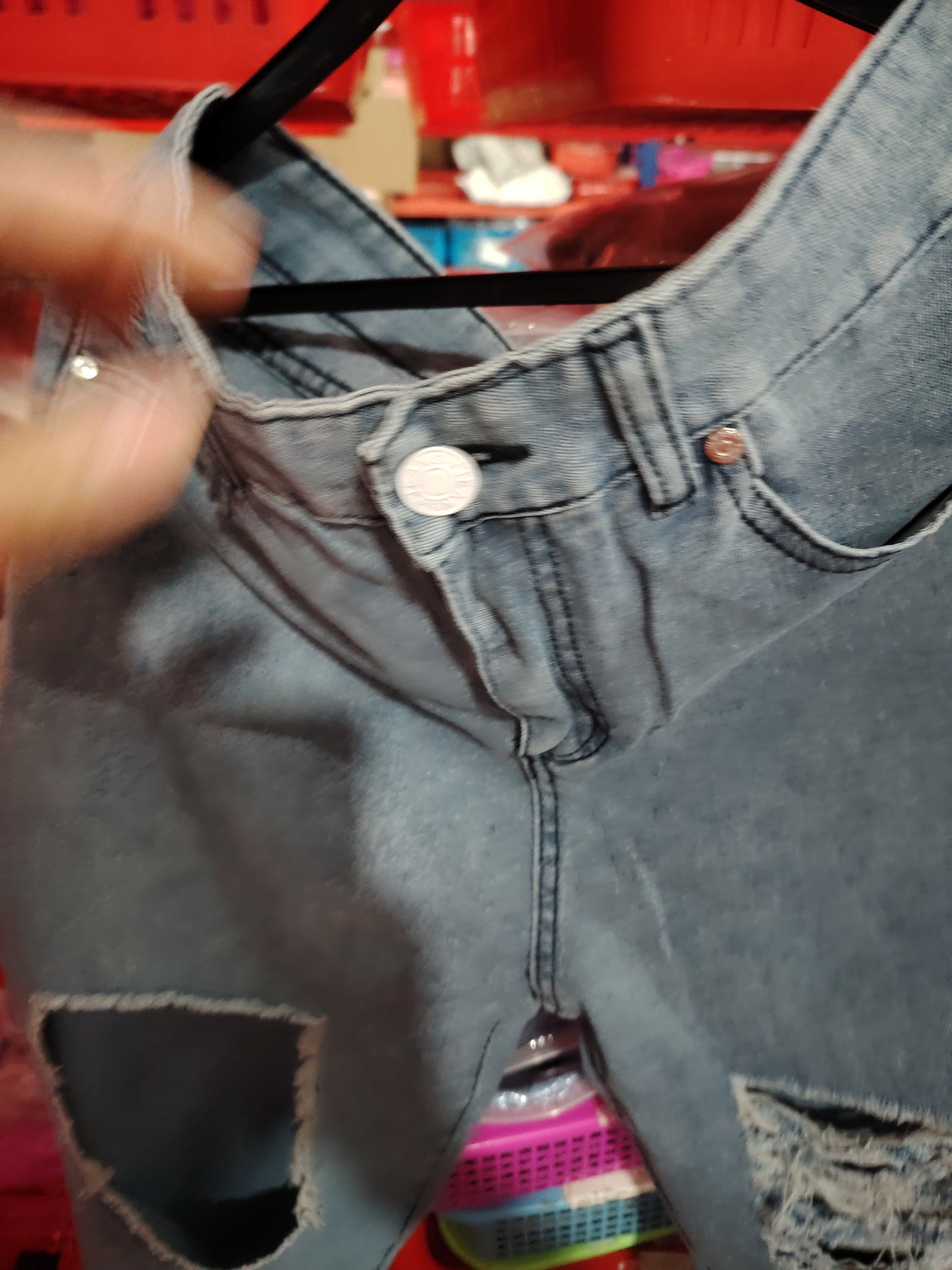 Women's American Retro Hole-punched Jeans Women High