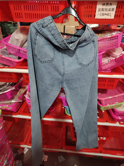 Women's American Retro Hole-punched Jeans Women High